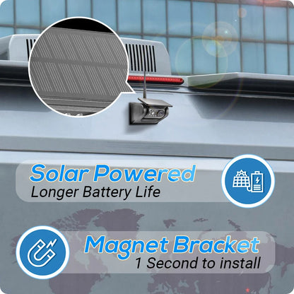 GreenYi Magnetic Solar Wireless WiFi Rear View Backup Camera App Magnetic Base Solar Power and Built-In Battery for RV Car DX908