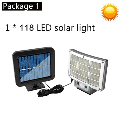 Powerful LED Solar Lamp 4 Working Modes With Motion Sensor Remote Control Floodlight Outdoor Garden Yard Waterproof Wall Light