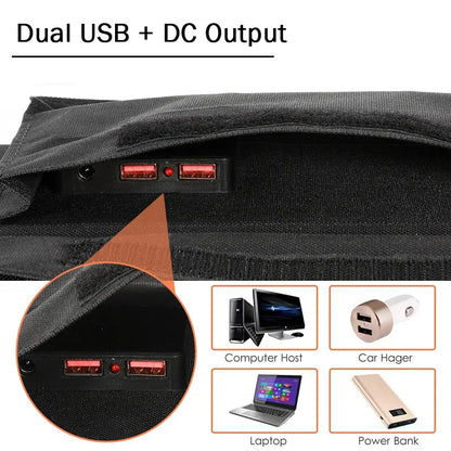 1000W Solar Panel Folding Bag USB+DC Output Solar Charger Portable Foldable Solar Charging Device Outdoor Portable Power Supply