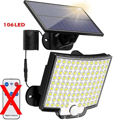 Powerful LED Solar Lamp 4 Working Modes With Motion Sensor Remote Control Floodlight Outdoor Garden Yard Waterproof Wall Light