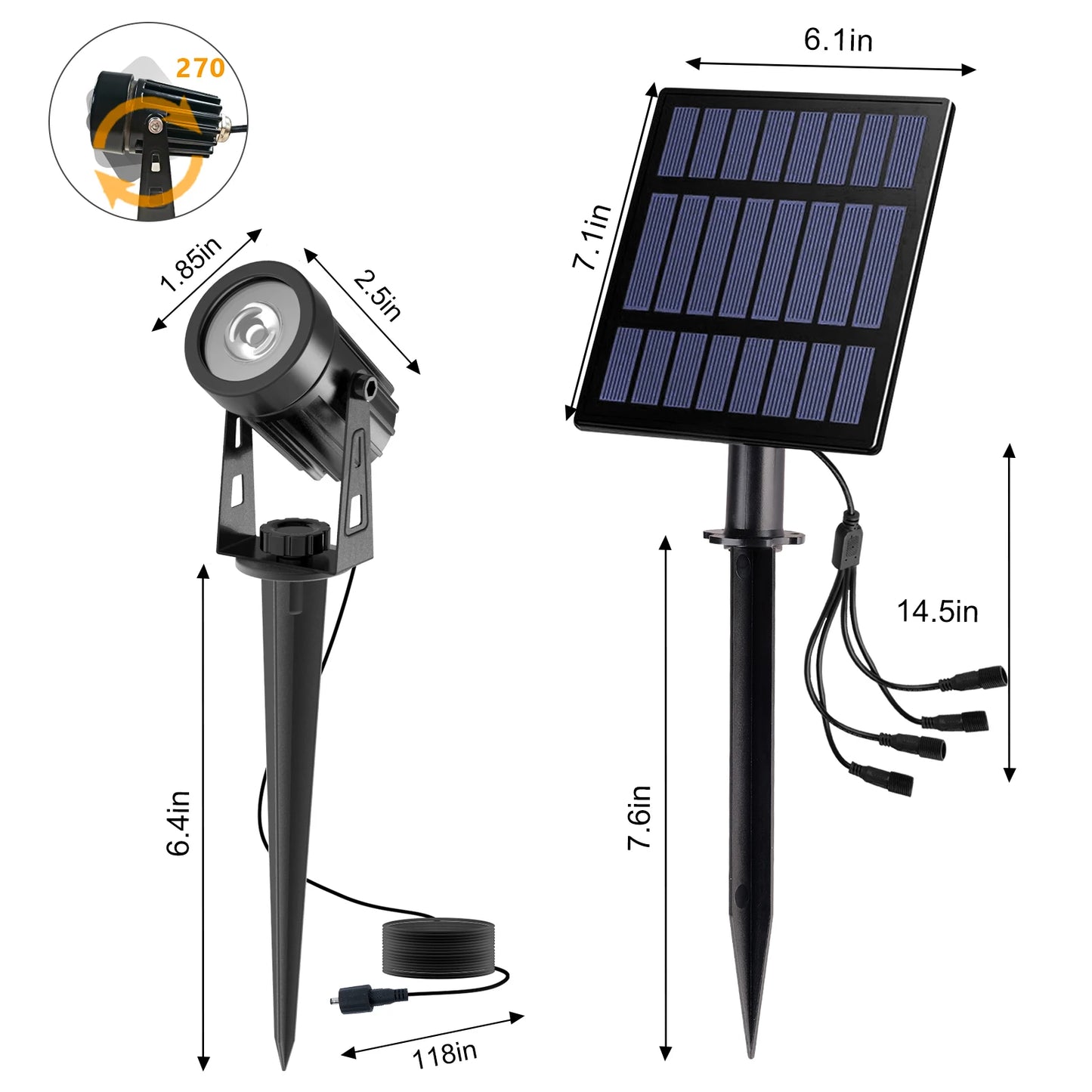 3000K/RGB Solar LED Light Outdoor Solar Spotlight Solar Garden Light Outdoor IP65 Waterproof Solar Power Light Wall Light