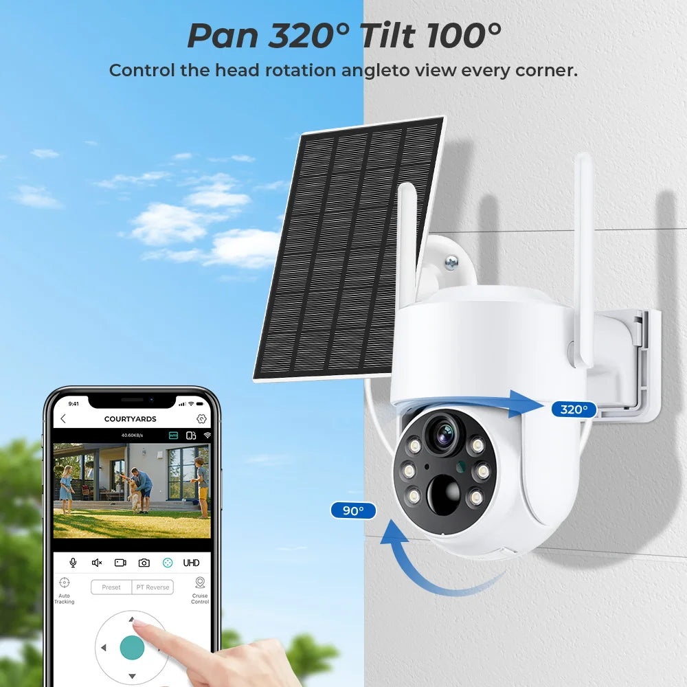 SolarEyeTech™ 4MP HD WIFI SOLAR Wireless SMART CCTV Camera