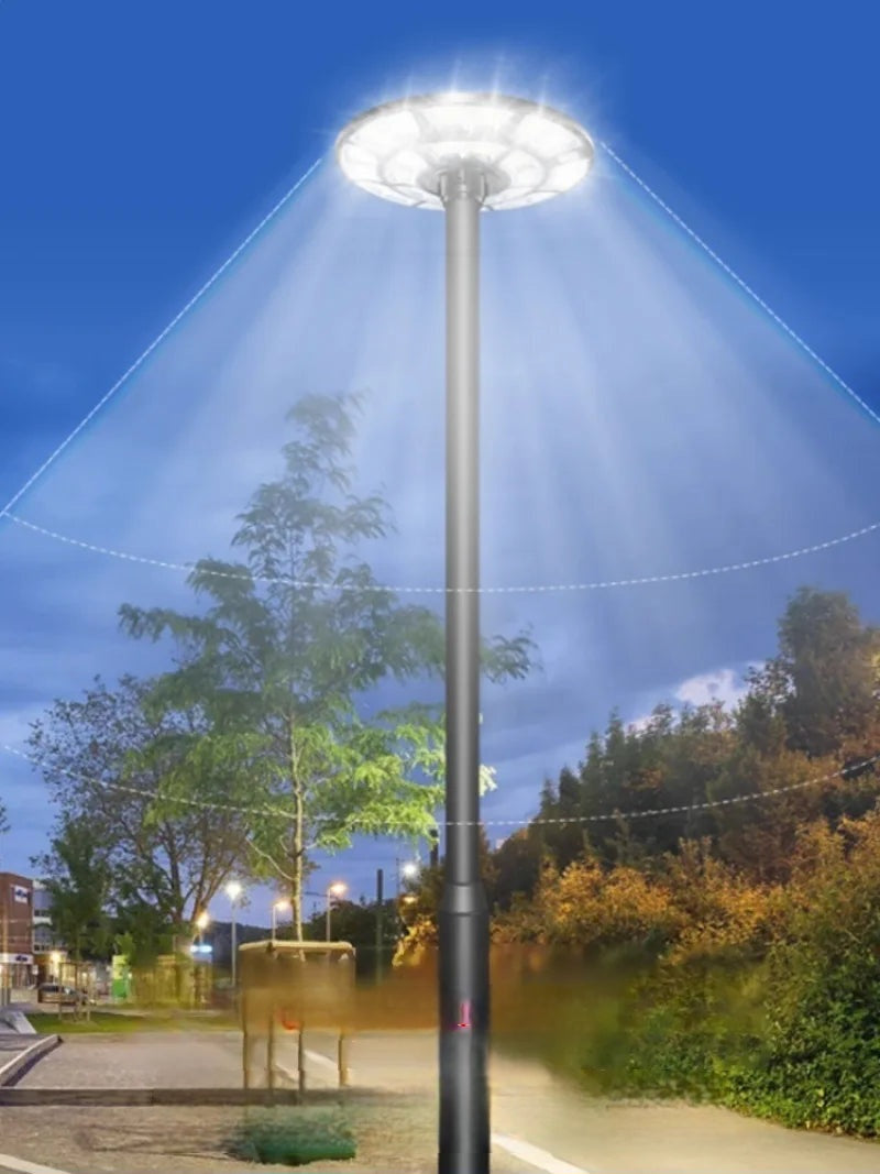 Round Solar Integrated Street Light Human Body Sensor Outdoor Villa Park Solar Garden Light Induction Lighting System