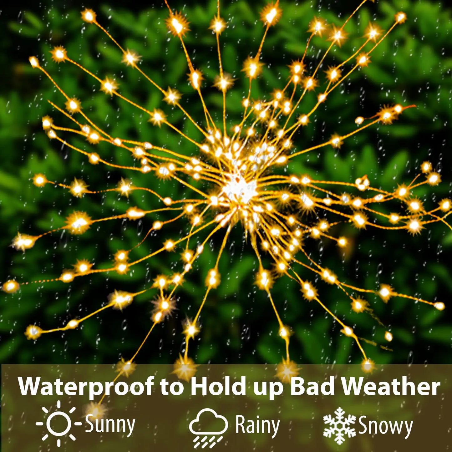 AlliLit LED Solar Fireworks Lights Waterproof Outdoor Dandelion Flash String Fairy Lights for Garden Landscape Lawn Decor