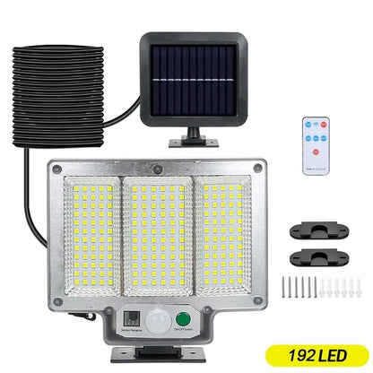 Powerful LED Solar Lamp 4 Working Modes With Motion Sensor Remote Control Floodlight Outdoor Garden Yard Waterproof Wall Light